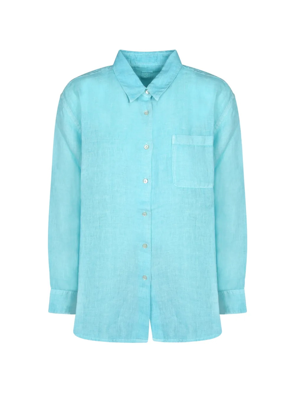 120% Lino chest-pocket shirt - Blu
