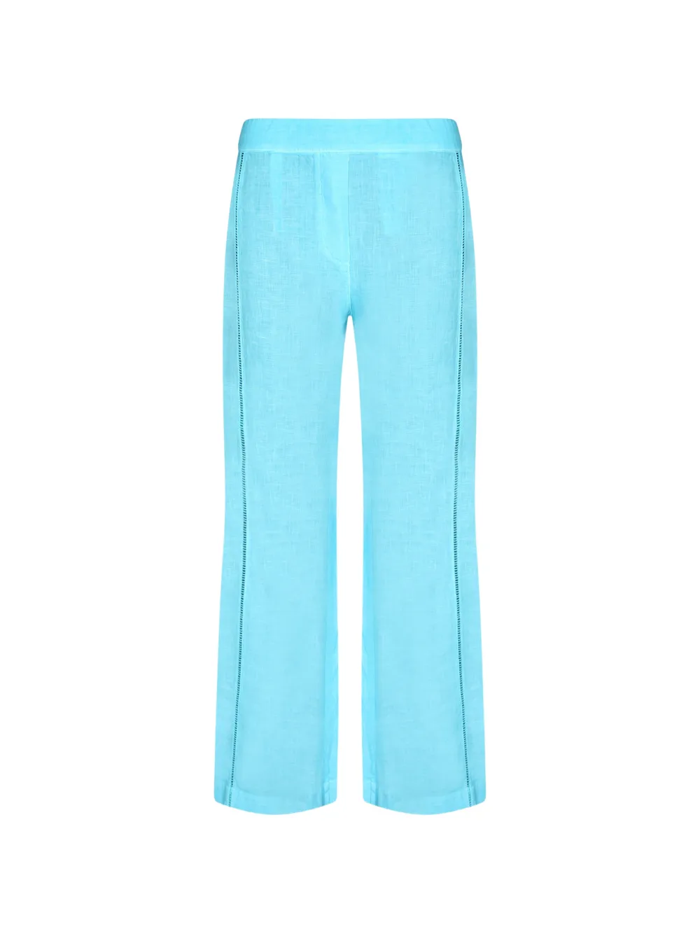 120% Lino ladder-stitch trousers - Blu