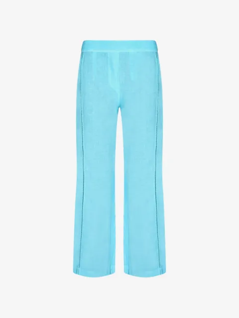 120% Lino pantalones con costuras
