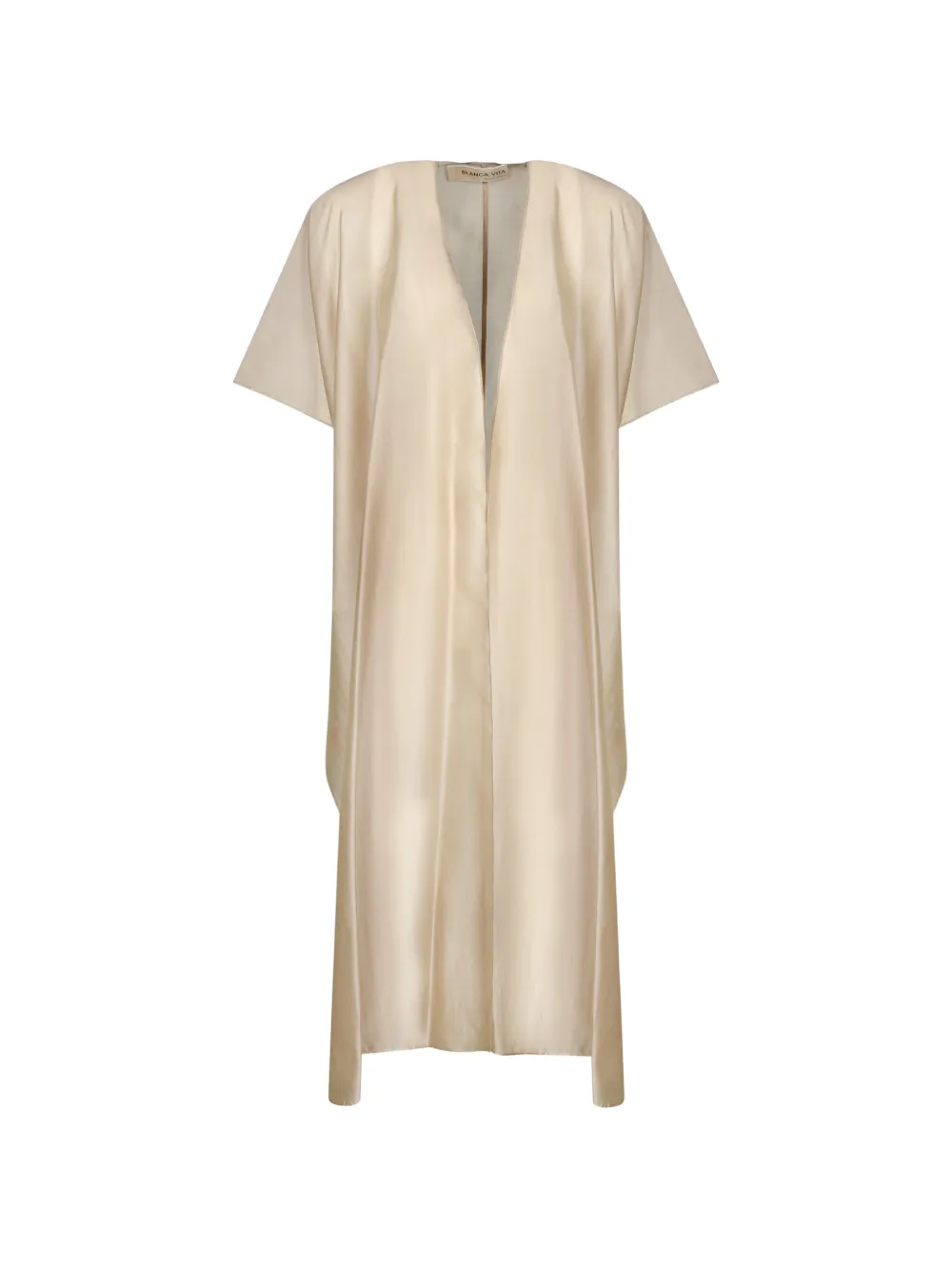 Blanca Vita open-front short-sleeve poncho - Nude