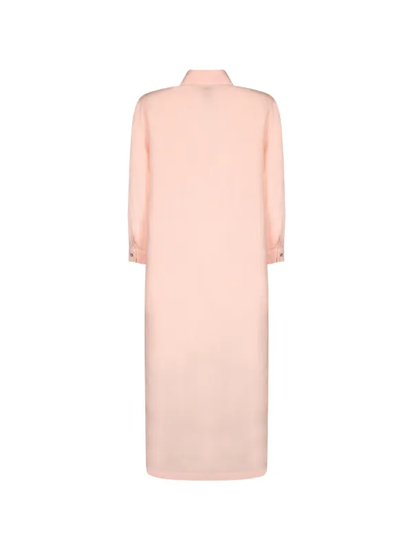 120% Lino long-sleeve Shirt Midi Dress | Pink | FARFETCH