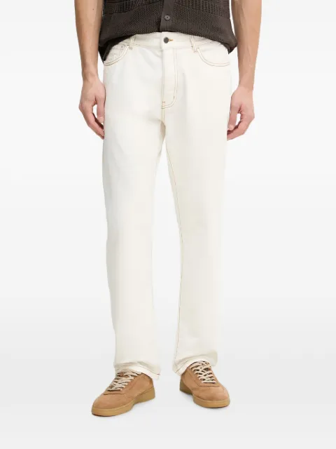 Benetton contrast-stitch logo-patch jeans