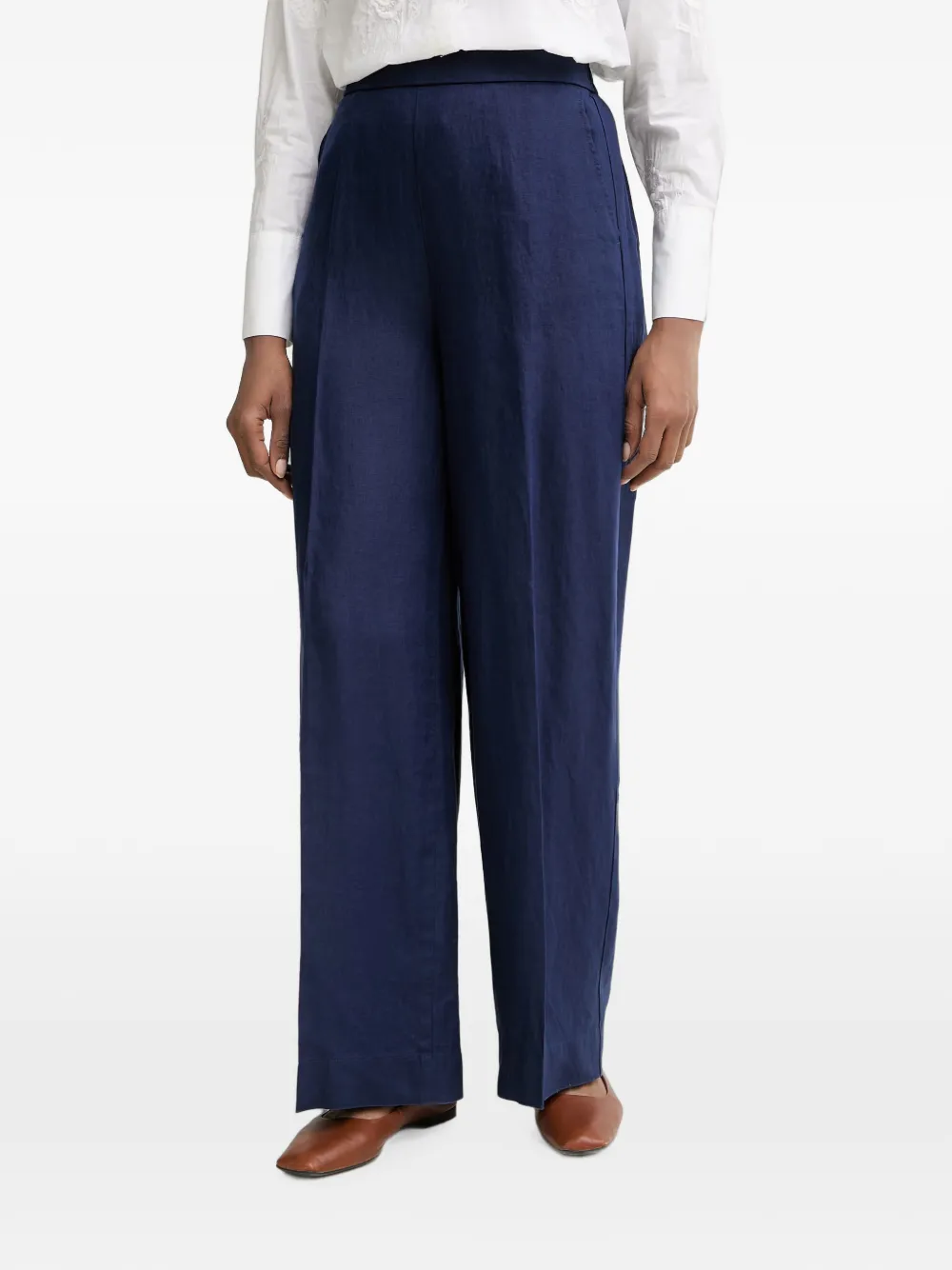 Benetton wide-leg elasticated-waist trousers