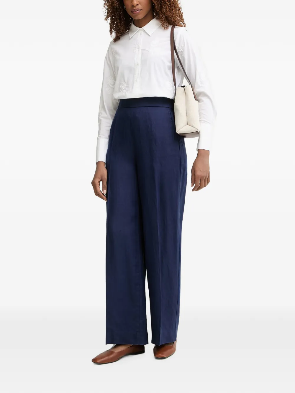 Benetton Broek met elastische taille Blauw