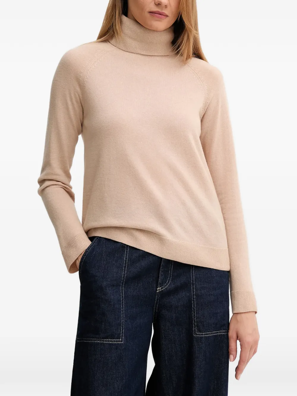 Benetton roll-neck raglan-sleeve sweater - Tons neutres Benetton roll-neck raglan-sleeve sweater - Tons neutres
