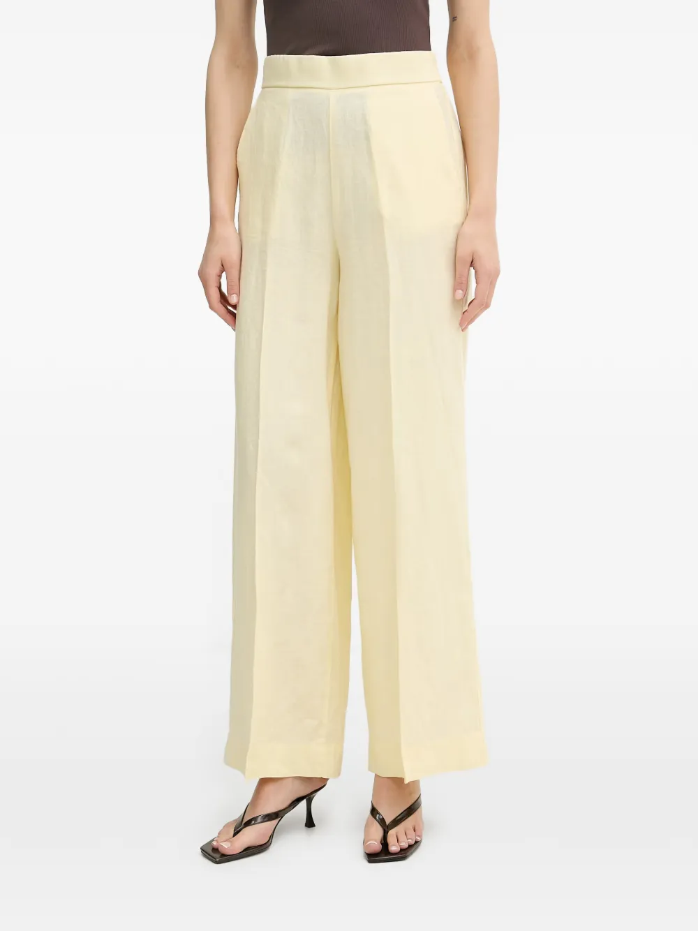 Benetton pressed-crease wide-leg trousers