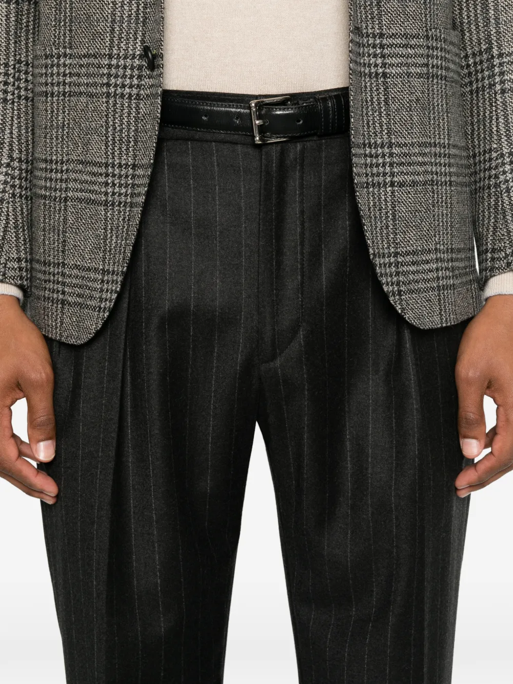 Tagliatore Broek met krijtstreep Grijs