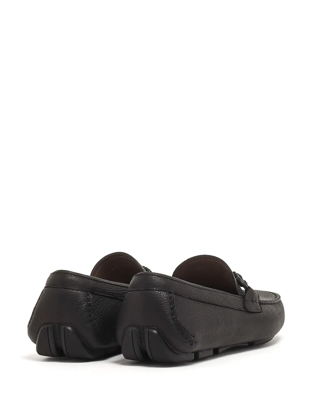 Ferragamo Gancini pebbled-leather loafers Zwart