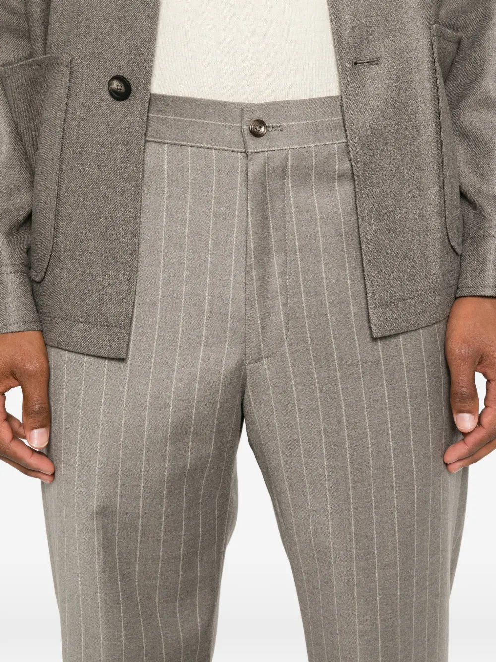 Tagliatore Broek met krijtstreep Grijs