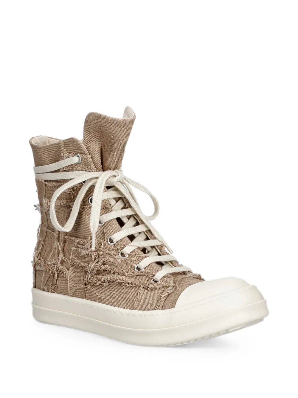 Rick Owens DRKSHDW distressed high-top sneakers Beige