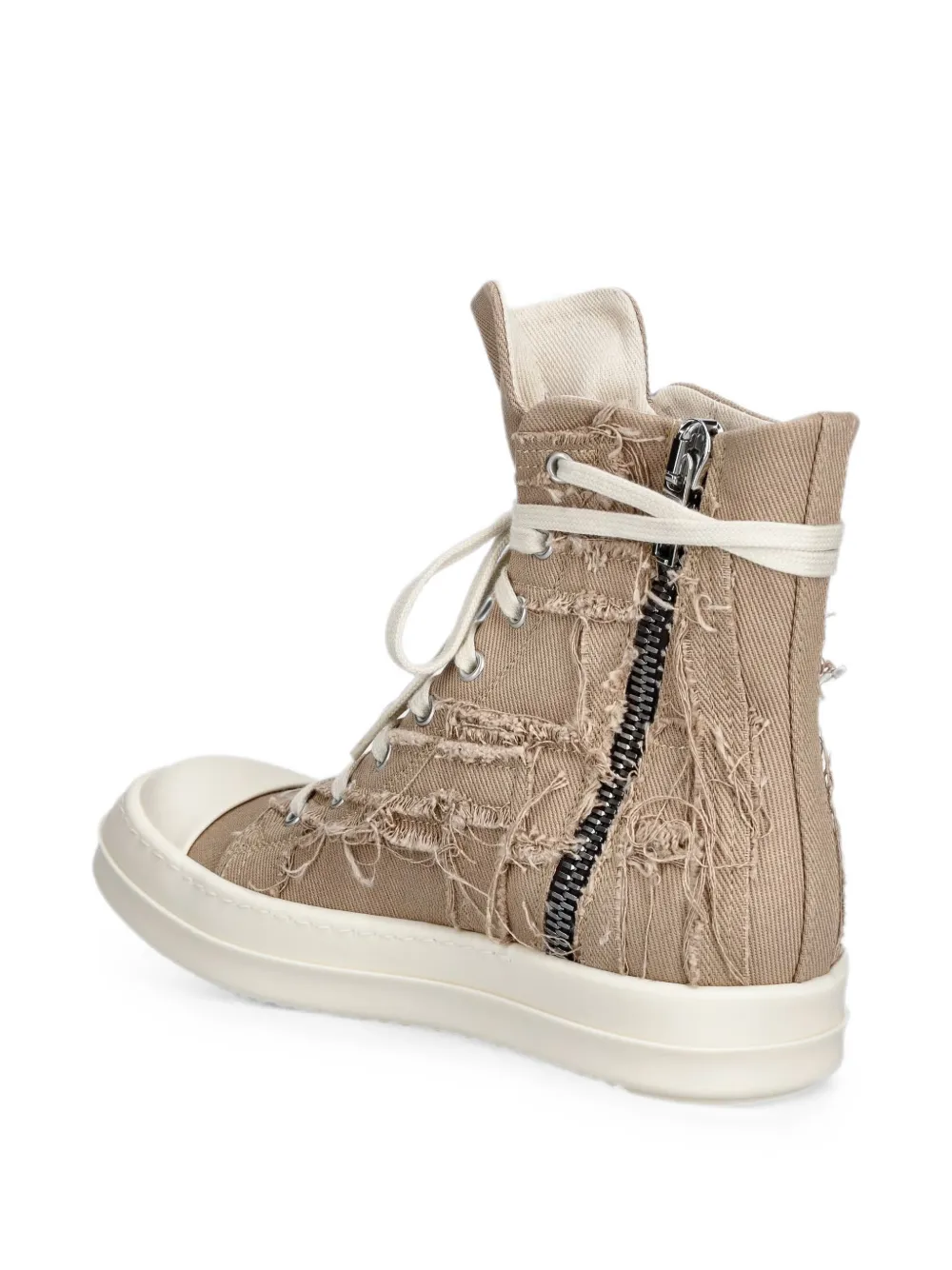 Rick Owens DRKSHDW distressed high-top sneakers Beige