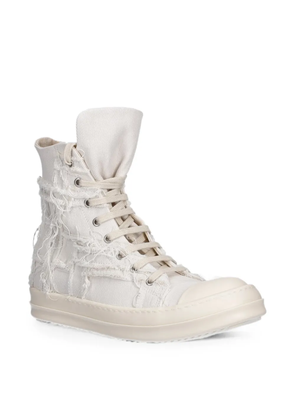 Rick Owens DRKSHDW distressed high-top sneakers Wit