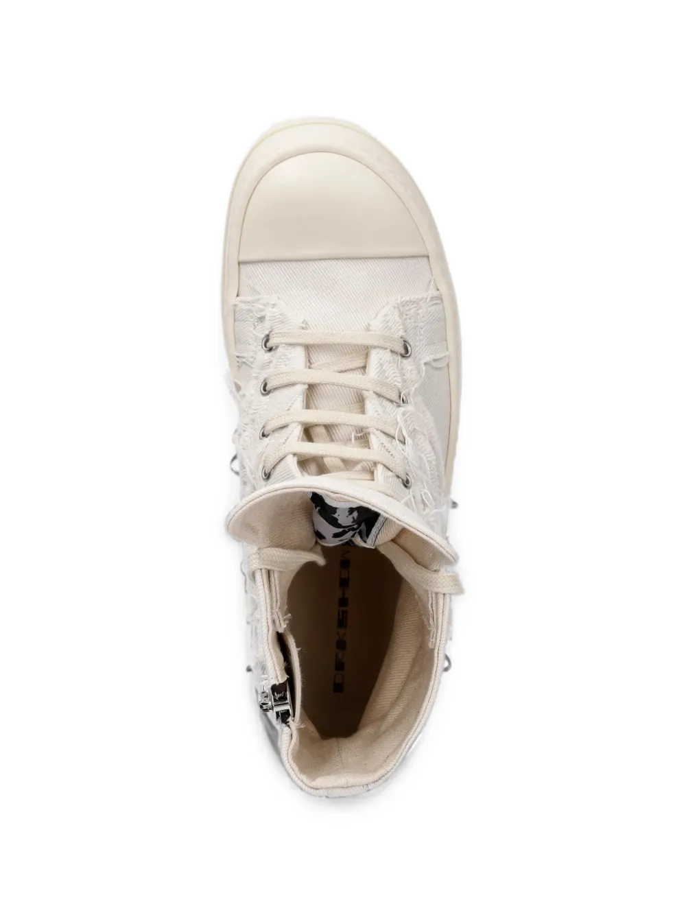Rick Owens DRKSHDW distressed high-top sneakers Wit