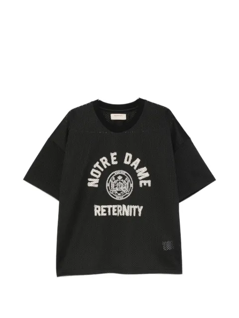RETERNITY Notre Dame logo-print mesh T-shirt