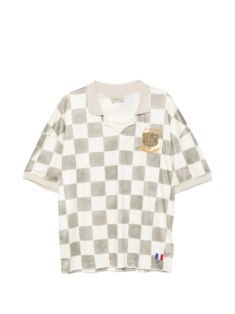 RETERNITY L'Atelier De La Rue checkerboard-print T-shirt - Toni neutri