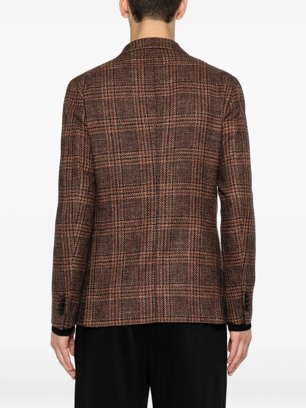 Tagliatore Geruite blazer met gekerfde revers Bruin
