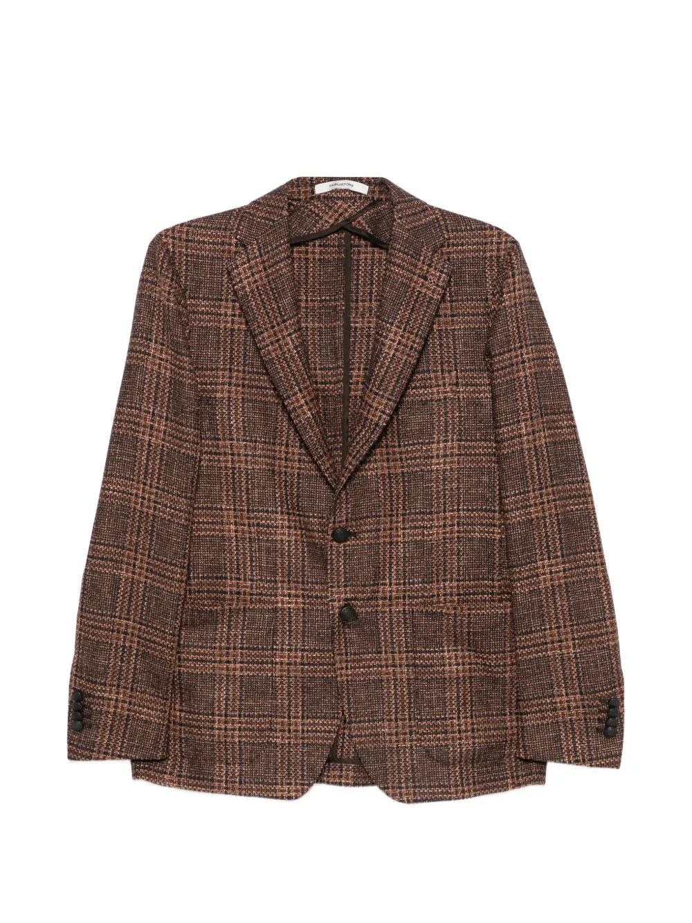 Tagliatore check-pattern notched-lapel blazer - Brown