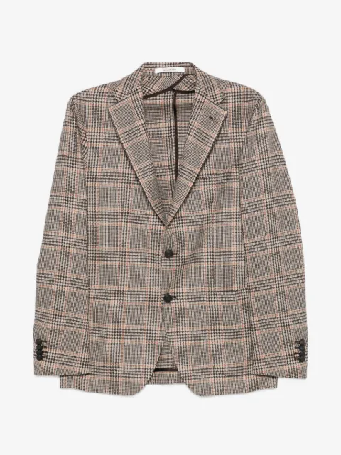 Tagliatore check-pattern notched-lapel blazer
