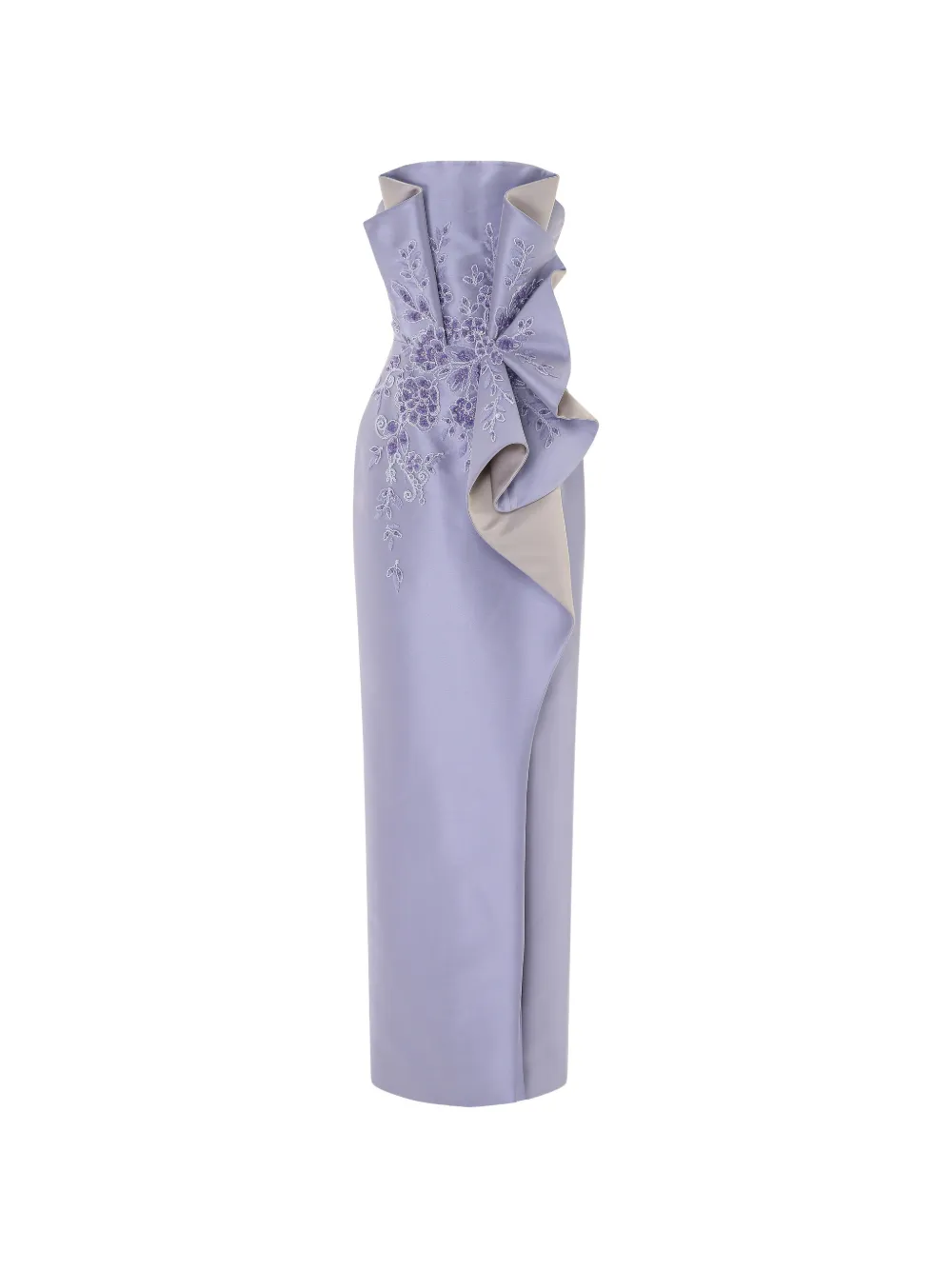 Rami Al Ali embroidered strapless tubino maxi dress - Viola