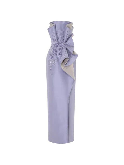 Rami Al Ali embroidered strapless tubino maxi dress