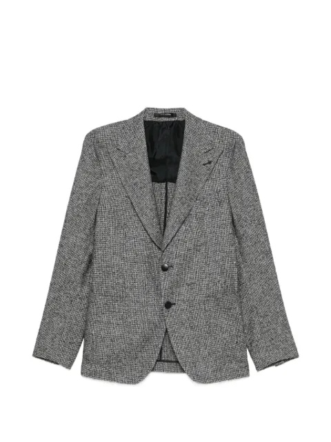 Tagliatore houndstooth-pattern peaked-lapel blazer