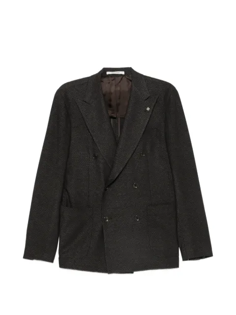 Tagliatore herringbone-pattern double-breasted blazer