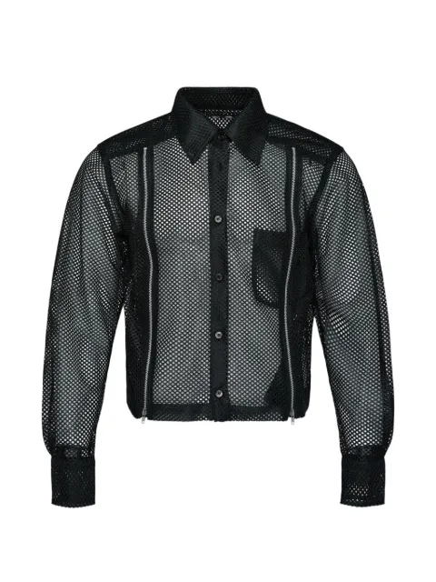 Comme des Garçons Homme Plus zip-detail mesh shirt