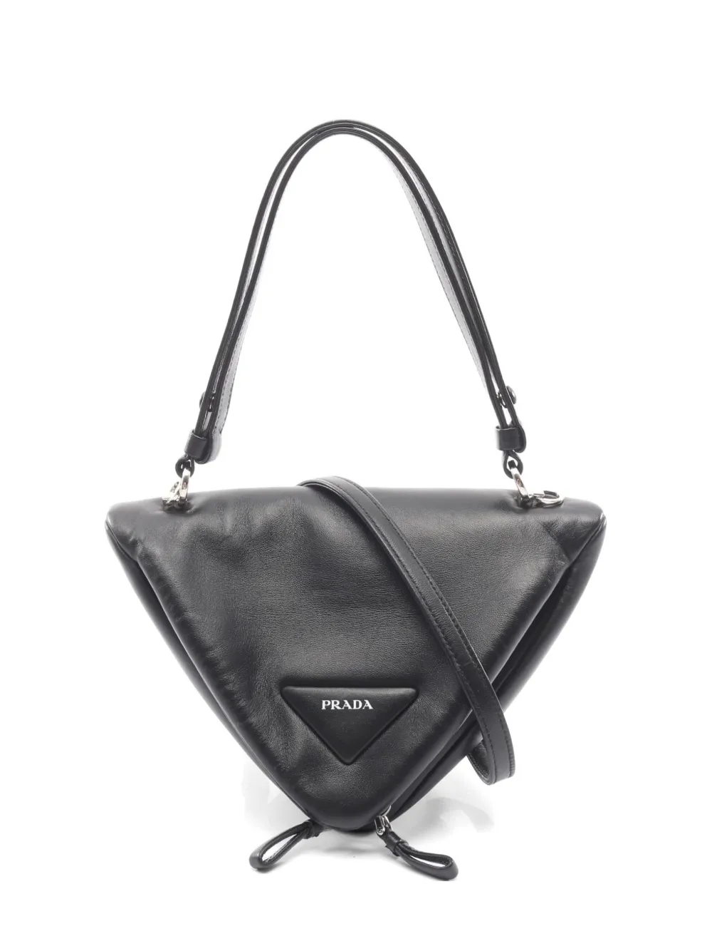 Prada Pre-Owned 2010s triangle leather shoulder bag - Nero