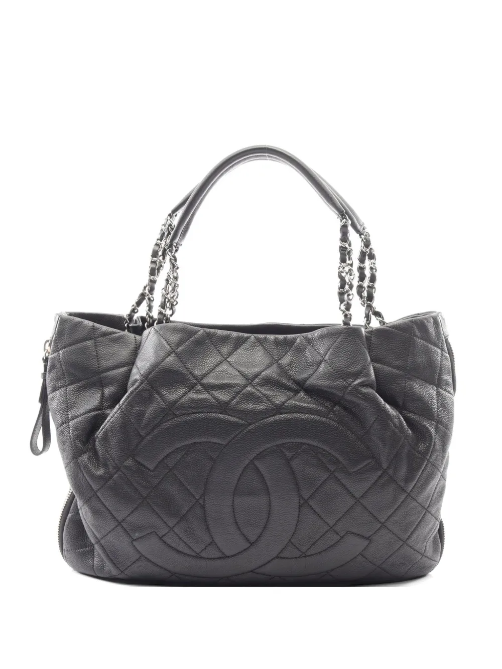 CHANEL Pre-Owned 2010-2011 caviar skin matelassé tote bag - Nero