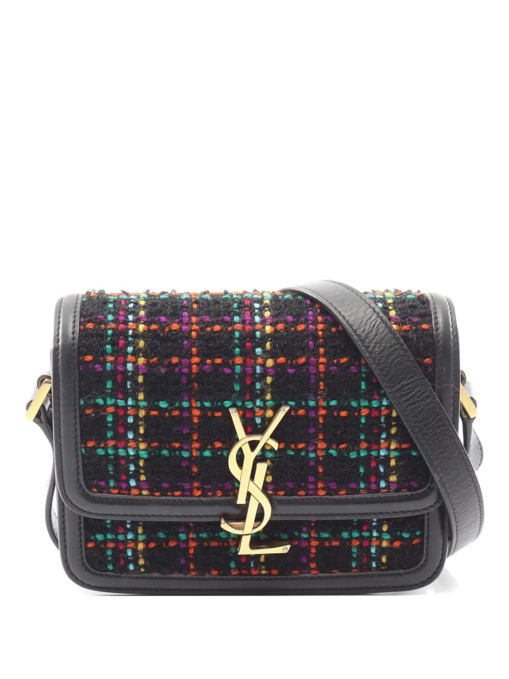 Saint Laurent Pre-Owned Solferino tweed shoulder bag - Nero