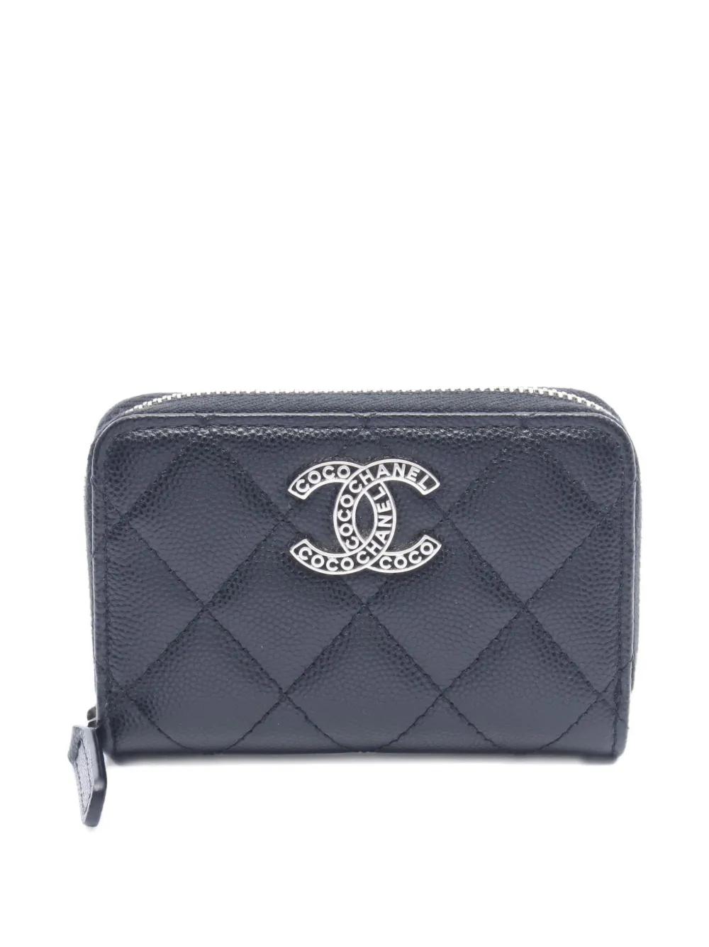 CHANEL Pre-Owned 2021s Caviar matelassé skin coin purse - Nero