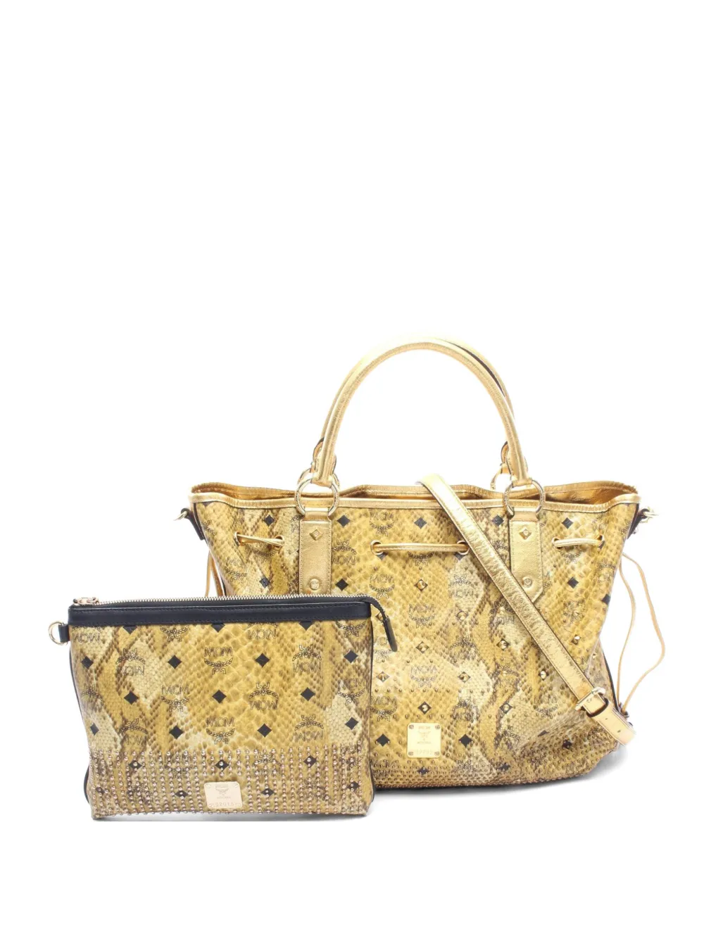 MCM Pre-Owned 00s Visetos python-embossed tote bag - Gelb
