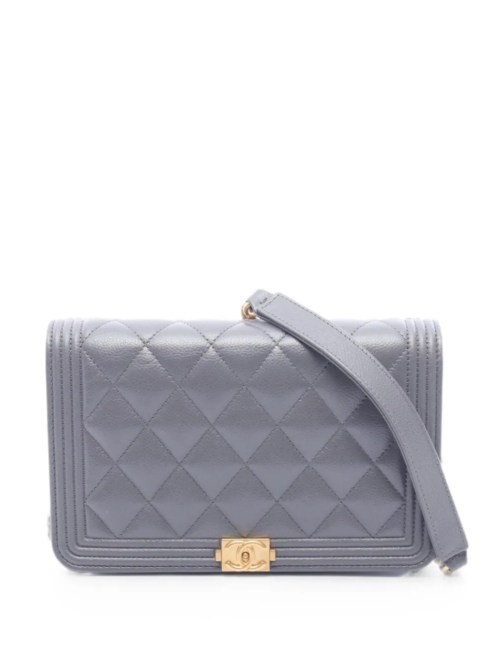 CHANEL Pre-Owned 2021 Boy Chanel shoulder bag - Grigio