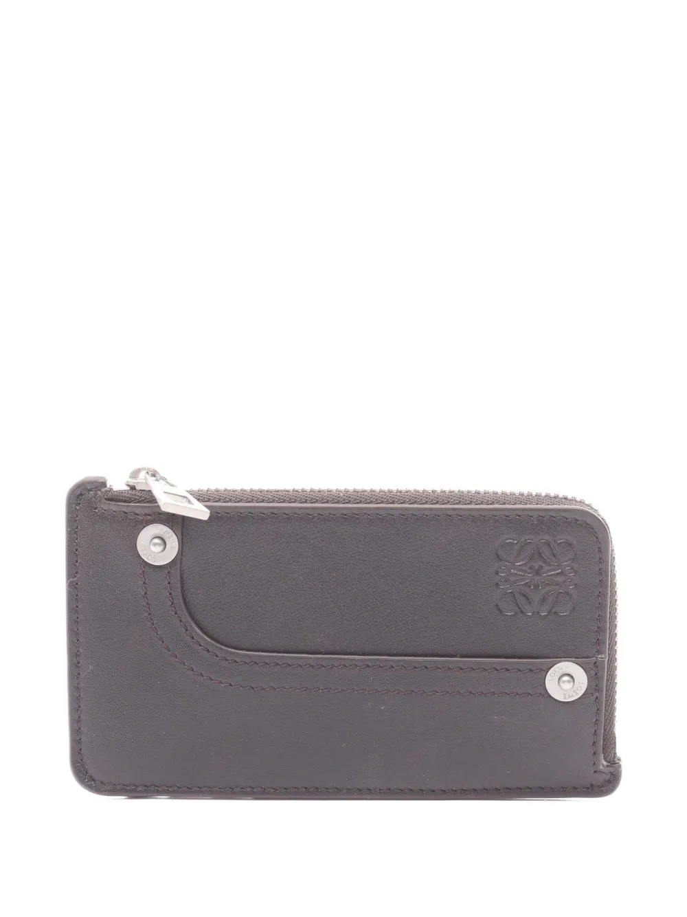 Pre-owned Loewe 2020s Panda Anagram Coin Wallet In Brown