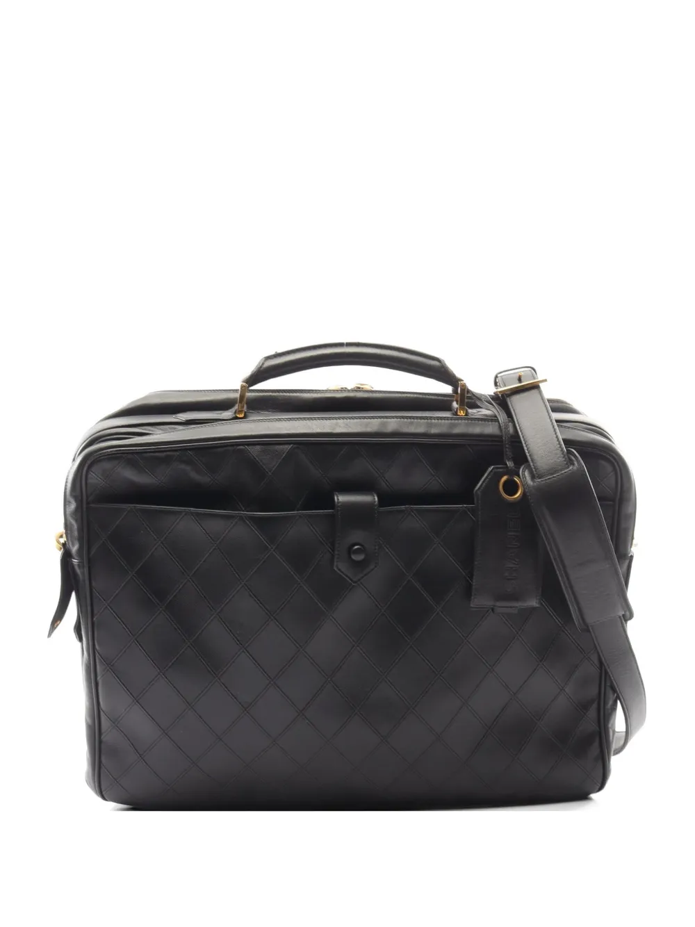 CHANEL Pre-Owned 1989-1991 Bicolore quilted business bag - Black