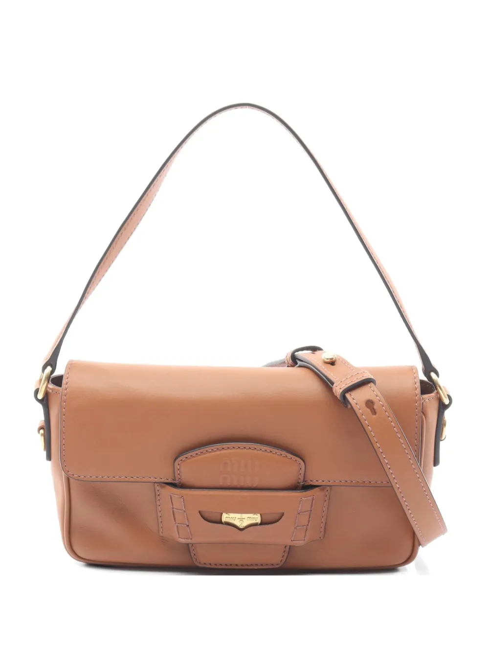 Miu Miu Pre-Owned 2010s Penny leather handbag - Nude