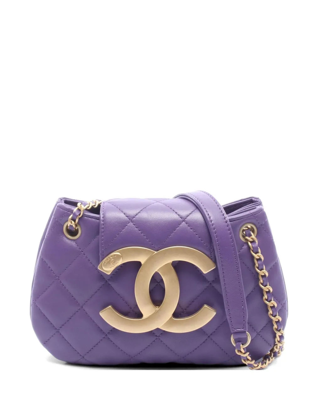 CHANEL Pre-Owned 2021 small matelassé CC shoulder bag - Purple
