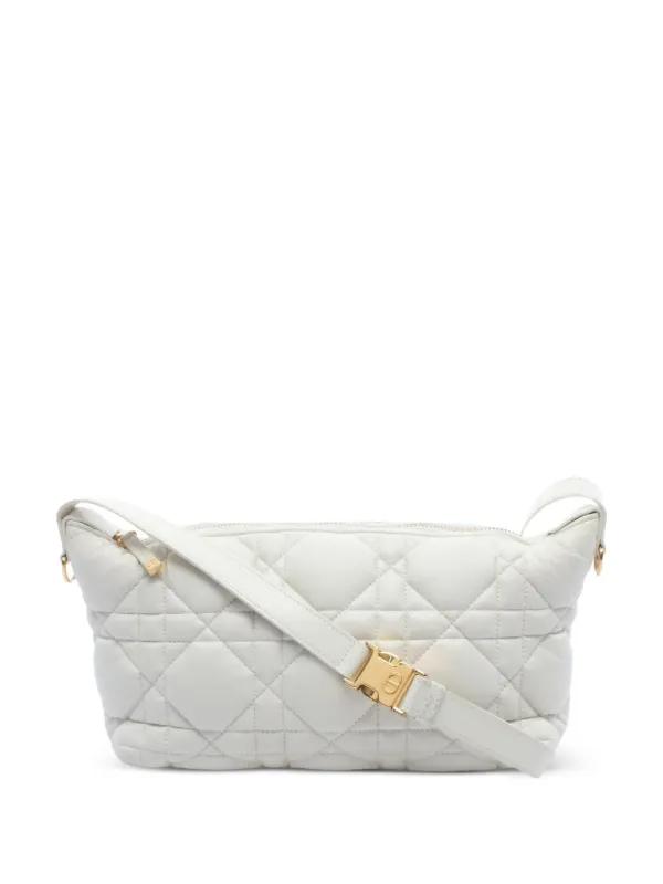 Dior Pre-owned 2010s Diortravel Cannage Pouch Bag in White