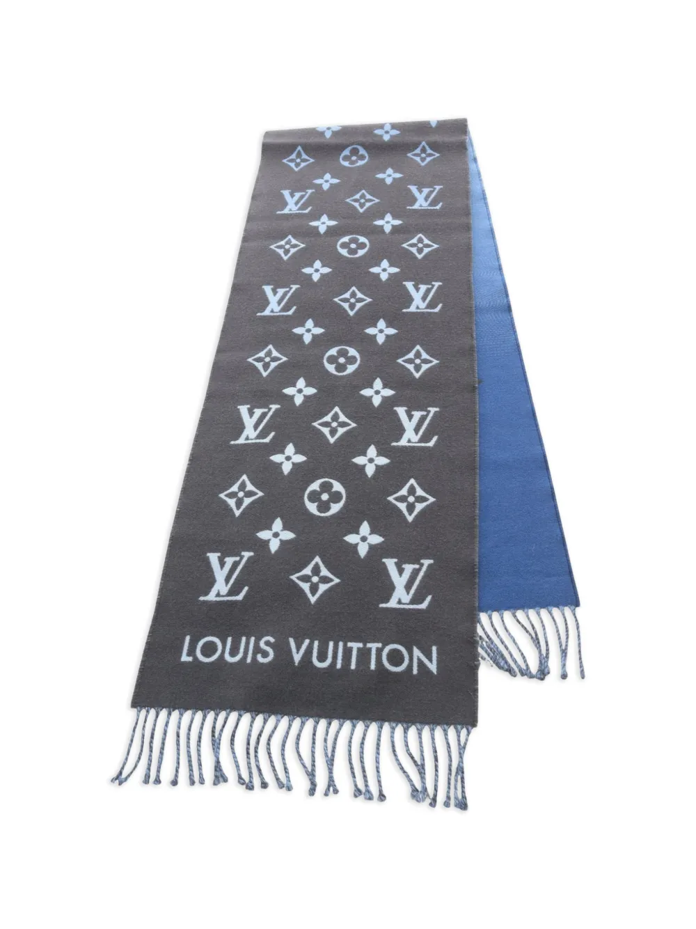 LOUIS VUITTON ヴィトン シルク大判スカーフ 水色 乗り物 箱あり 未使用品 ルイヴィトン ショール・モノグラム ティーシャーティング