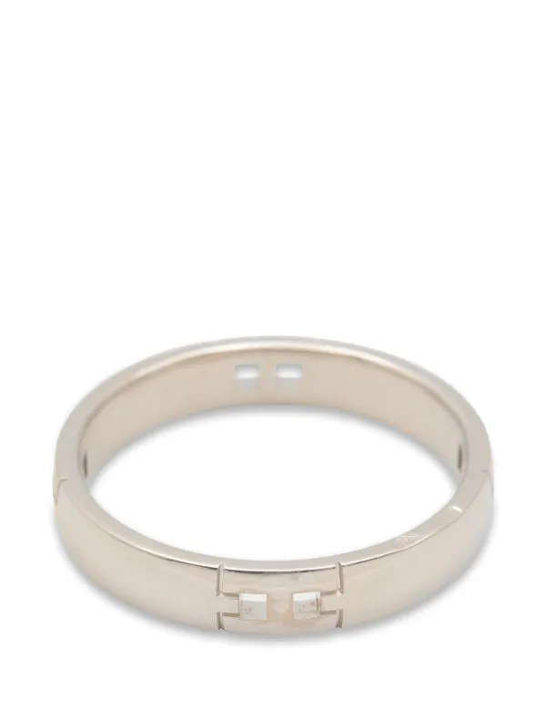 Hermès Pre-owned Hercules Engraved Logo Ring in Silver