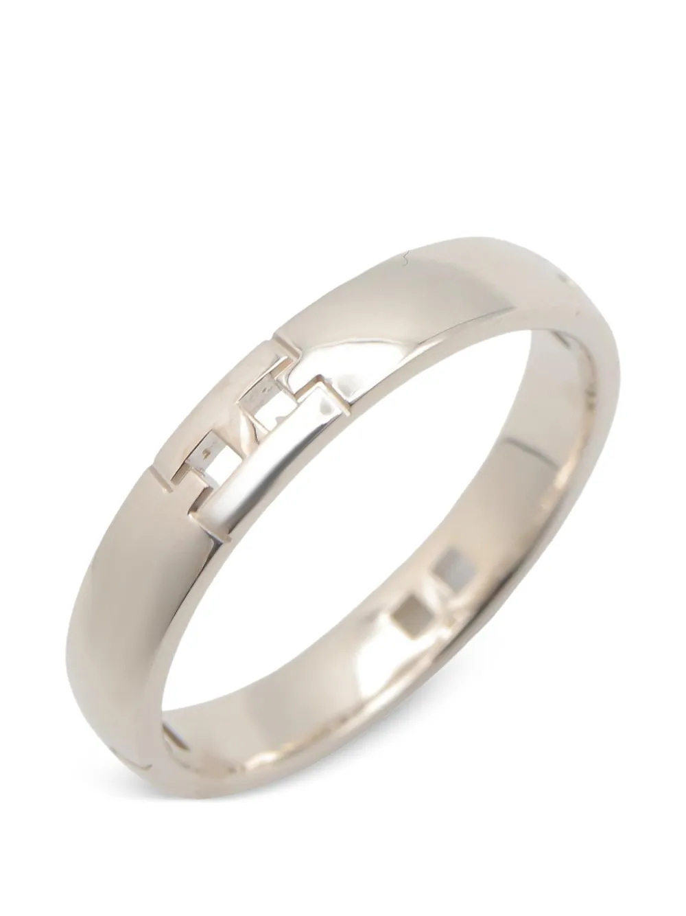 Hermès Pre-owned Hercules Engraved Logo Ring in Silver, view 2