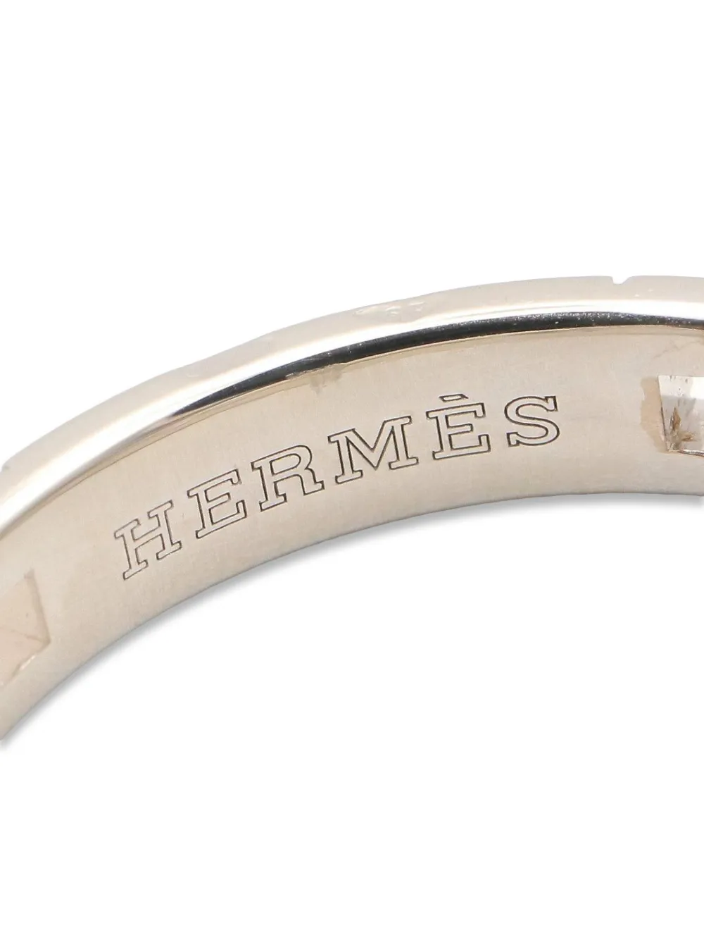 Hermès Pre-owned Hercules Engraved Logo Ring in Silver, view 3