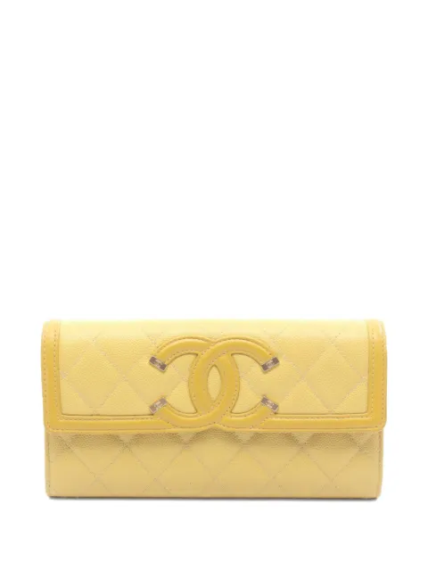 CHANEL Pre-Owned cartera plegable grande con logo CC 2019