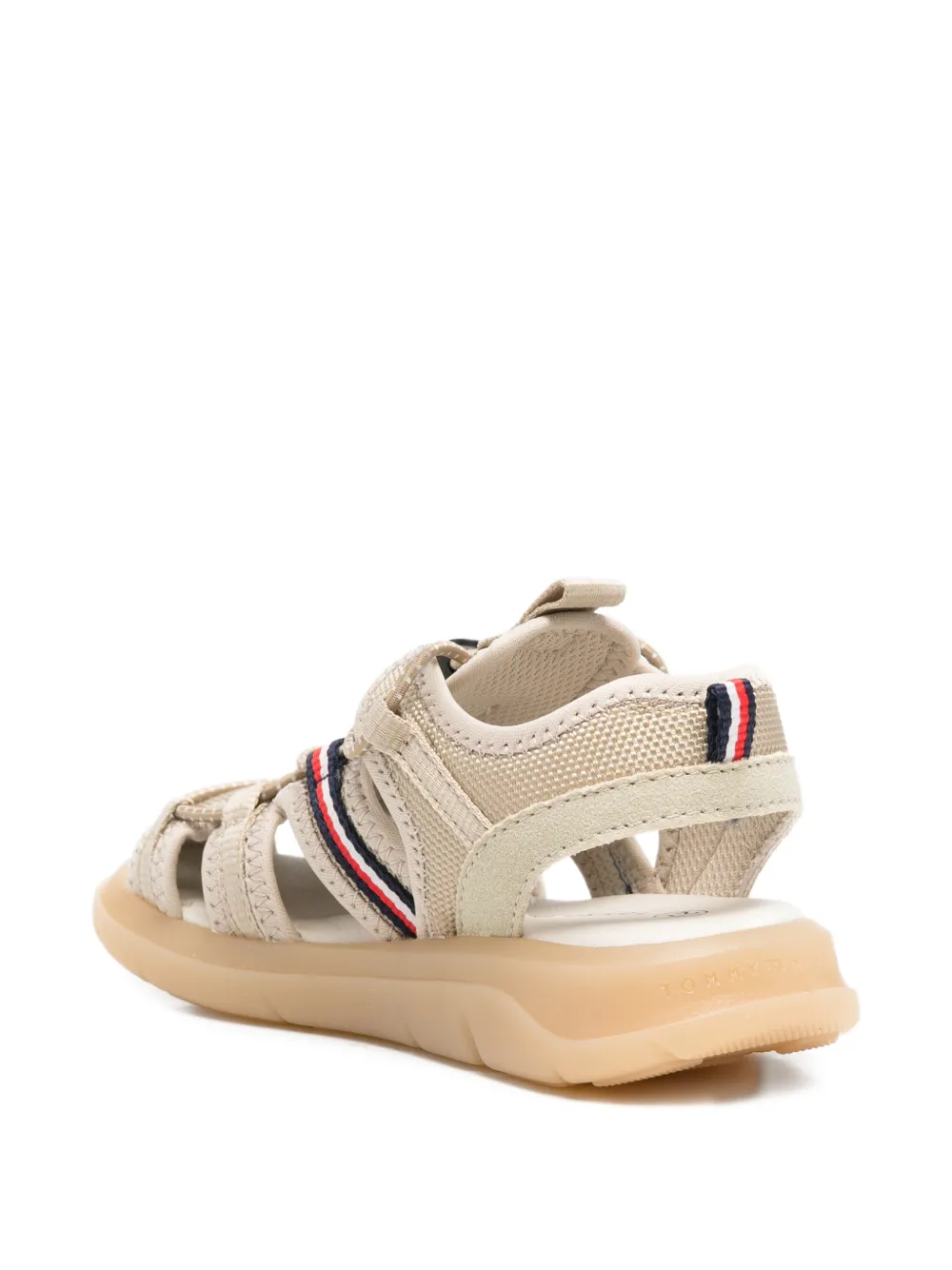 Tommy Hilfiger Junior toggle-fastening panelled sandals Beige