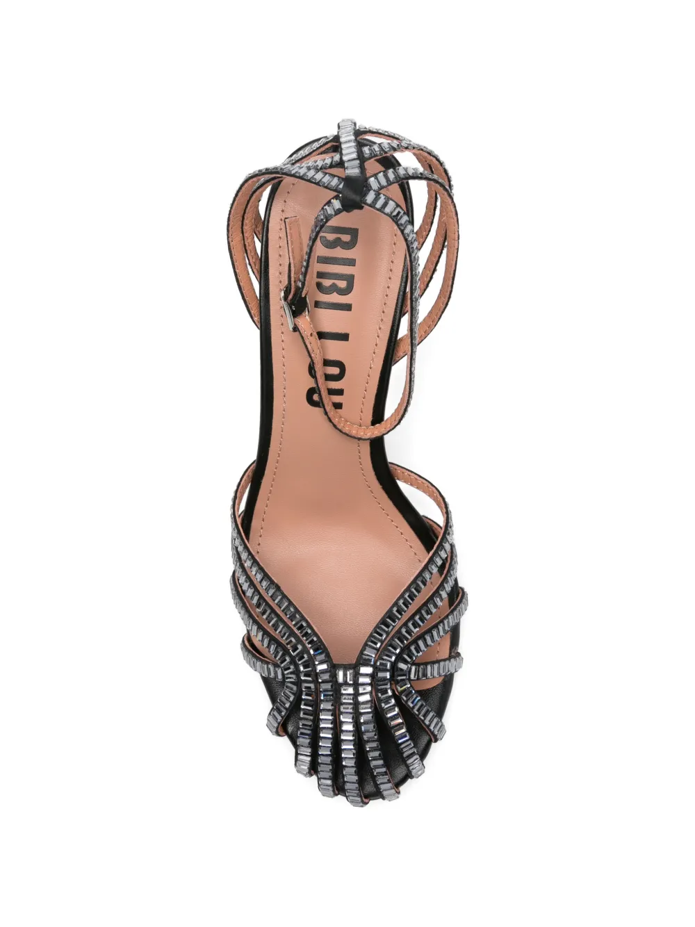 Bibi Lou Serabi crystal-embellished cage-strap sandals Zwart