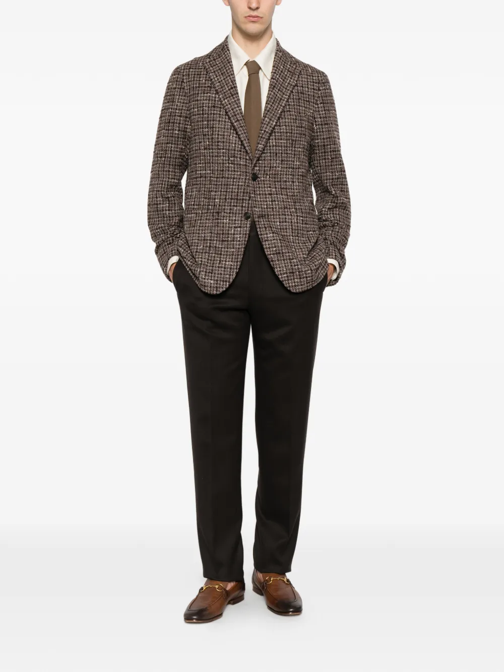 Tagliatore Blazer met enkele rij knopen Bruin