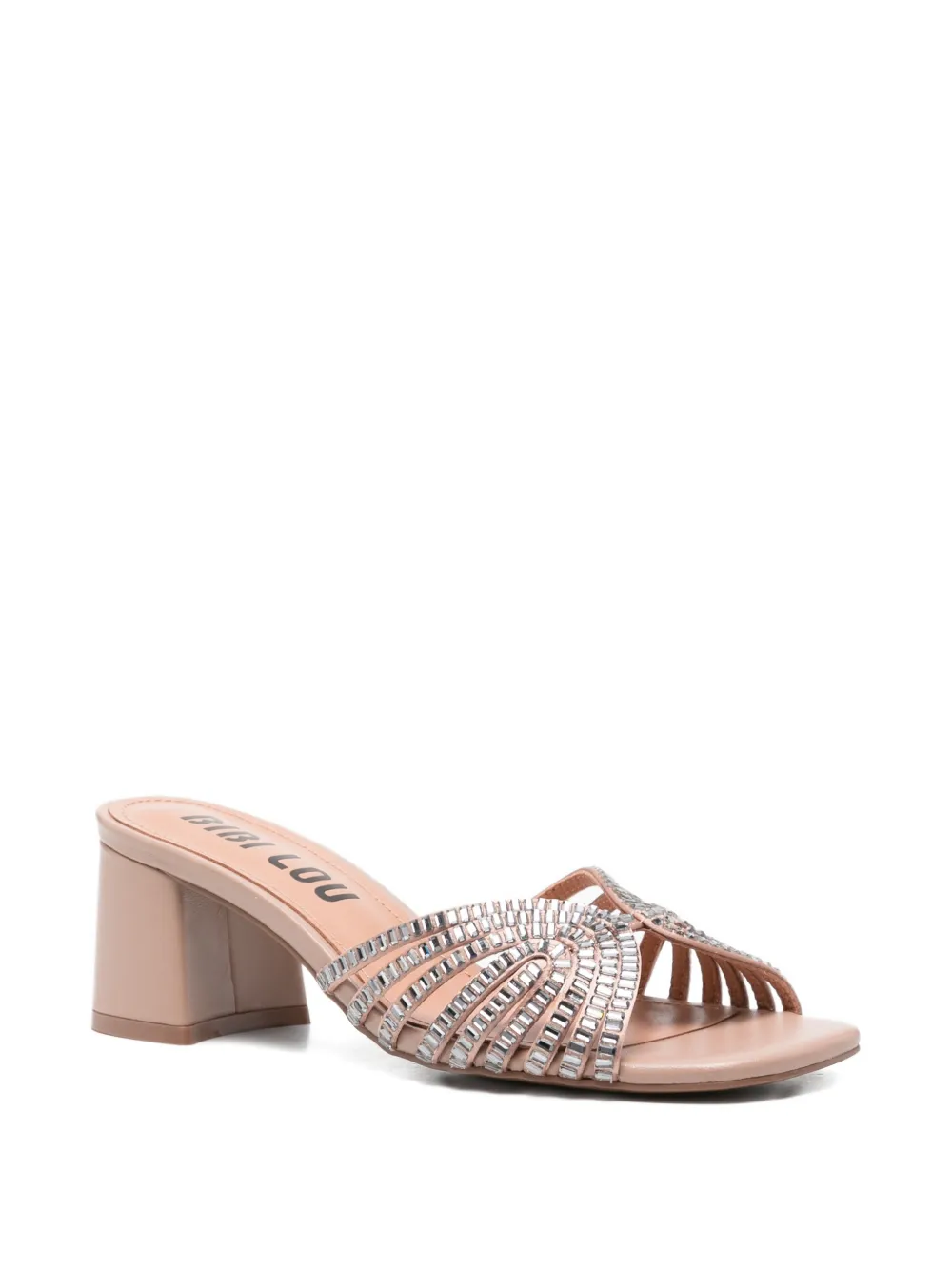 Bibi Lou Serabi crystal-embellished leather sandals Beige
