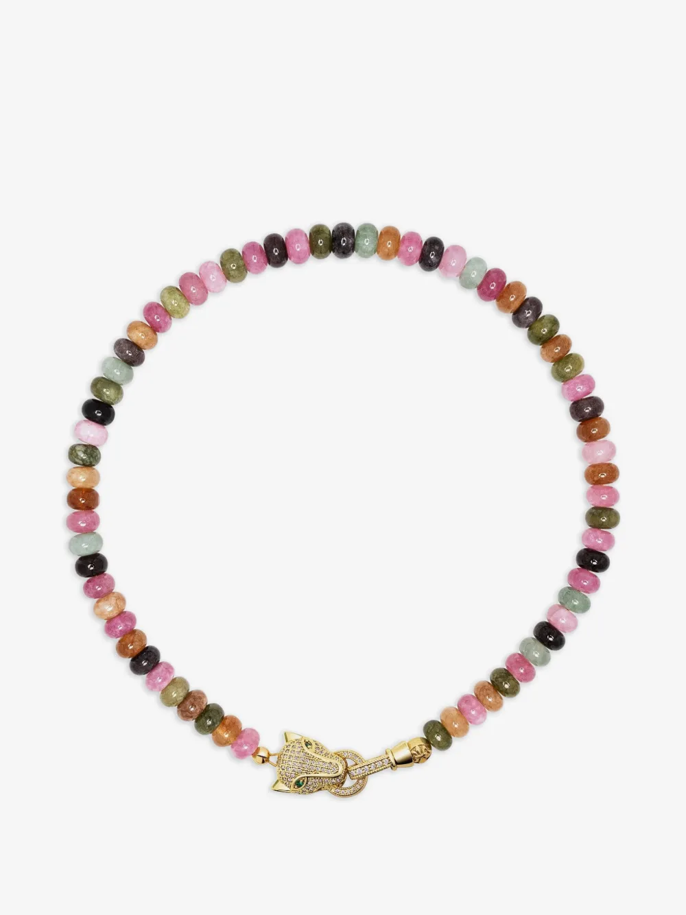 panther-charm beaded necklace