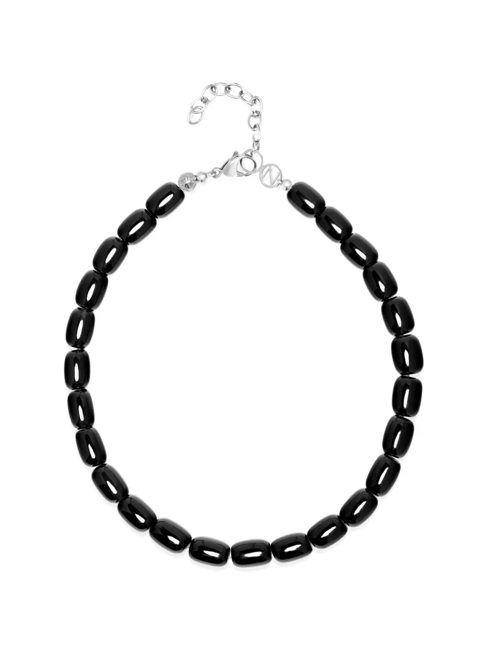 Nialaya Jewelry beaded onyx necklace - Argento