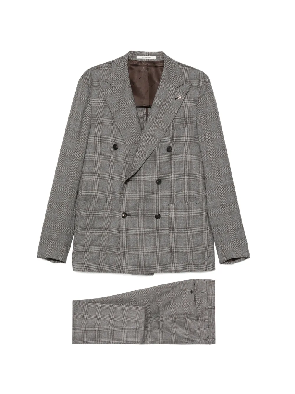 Tagliatore double-breasted checked suit - Grigio